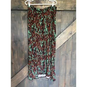 Lularoe Maxi Skirt Womens Large Black Grey Geometric Colorful Boho Stretchy